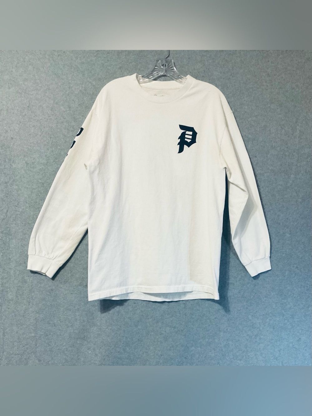 Primitive Men's Long-Sleeve Tee - White with Black Logo SZ L